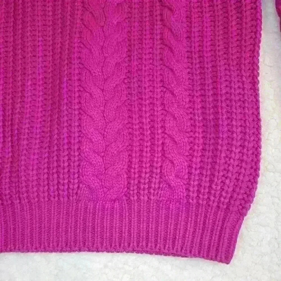 VTG 1980s Gerard Works Sweater Womens M Hot Pink Cable Knit Chunky Retro - Picture 3 of 10